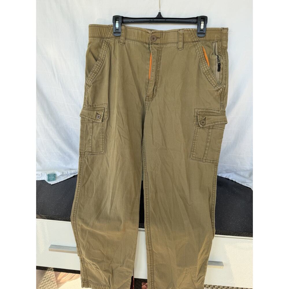 WearFirst Men's 36x30 Cargo pants Khaki Utility Pockets Outdoor Hiking Workwear